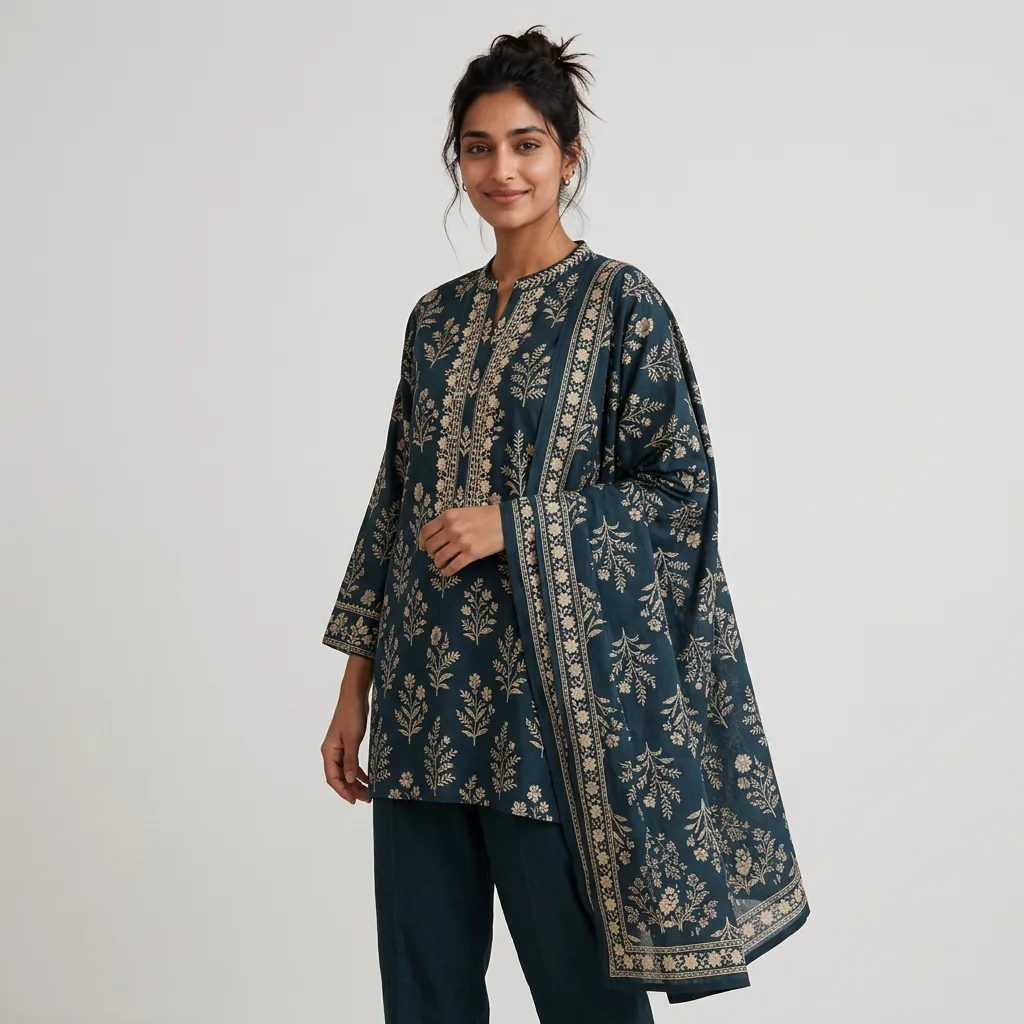 Deep teal embroidered BLYXER suit